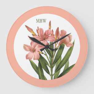 bloemen aangepaste monogram klok 3