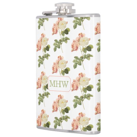  bloemen aangepaste monogram kolven 2 heupfles (Links)