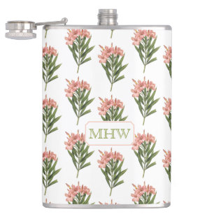  bloemen aangepaste monogram kolven 3 heupfles