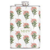 bloemen aangepaste monogram kolven 3 heupfles (Voorkant)