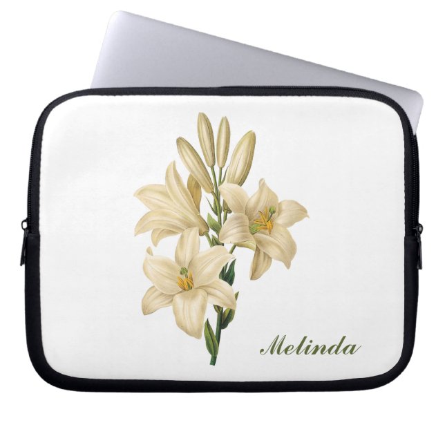  bloemen aangepaste monogram laptophoezen 1 laptop sleeve (Voorkant)