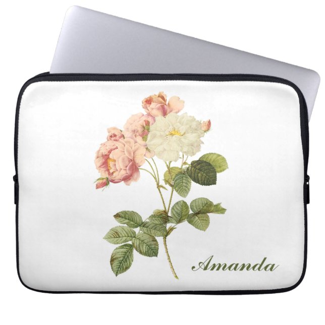  bloemen aangepaste monogram laptophoezen 2 laptop sleeve (Voorkant)