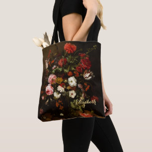  bloemen - Aangepaste monogrammen voor Floral Fine Tote Bag