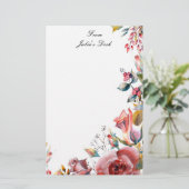 Bloemen aangepaste naam briefpapier (Staand voorkant)