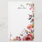 Bloemen aangepaste naam briefpapier (Voorkant / Achterkant)