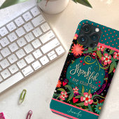 Bloemen aangepaste naam dankbaar citaat Modern Case-Mate iPhone Case