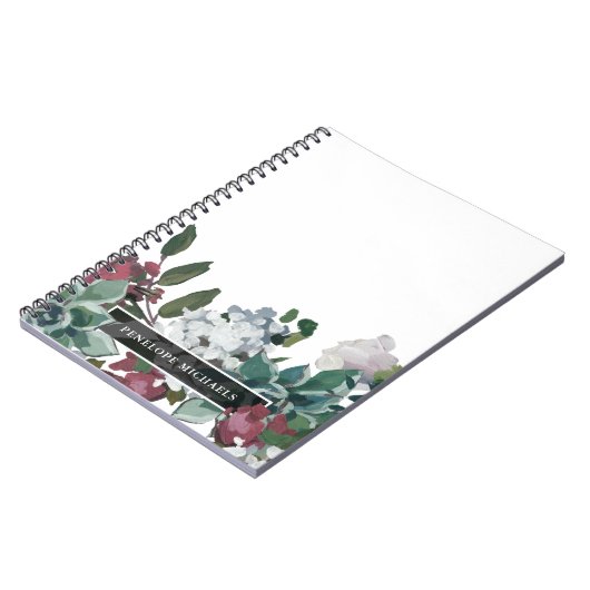 Bloemen Aangepaste Naam Gepersonaliseerd Notitieboek (Linkerzijde)