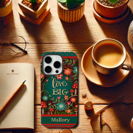Bloemen Aangepaste naam Paddestoel Fun Love Big Mo Case-Mate iPhone Case