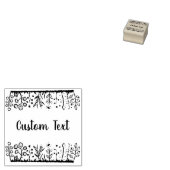 Bloemen Aangepaste Tekst rubberen stempel (Gestempeld)