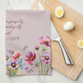 Bloemen Aanmoedigende keukenhanddoek (Quarter Fold)