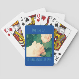 Bloemen aanmoediging thema pokerkaarten