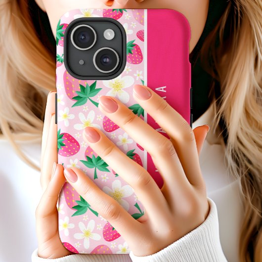 Bloemen Aardbeien Aangepaste gepersonaliseerde naa Case-Mate iPhone Case