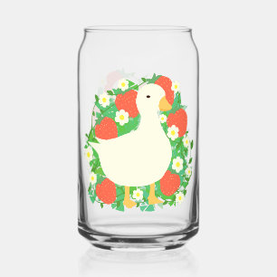 Bloemen Aardbeien Gans Duck Blikvorm Glas