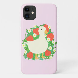 Bloemen Aardbeien Gans Duck Case-Mate iPhone Case