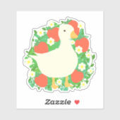 Bloemen Aardbeien Gans Duck Sticker (Vel)