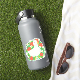 Bloemen Aardbeien Gans Duck Sticker