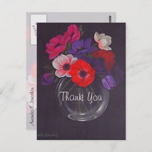 Bloemen Aardolie Schilderen Weddenschap Hartelijk  Briefkaart (Voorkant / Achterkant)