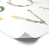 Bloemen ABC Alphabet Kwekerij Kunst Poster (Hoek)