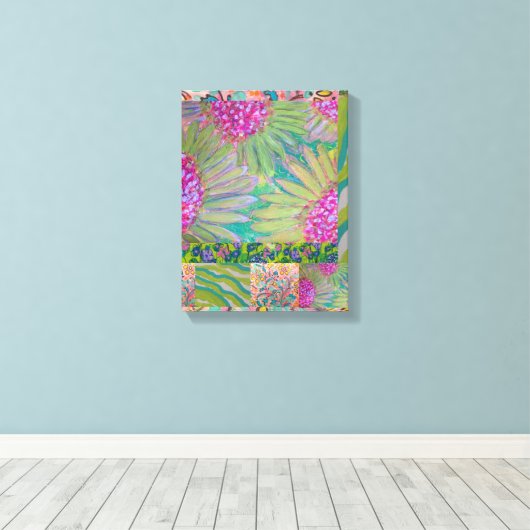 Bloemen Abstract 8 Canvas Afdruk (Insitu (Houten vloer))