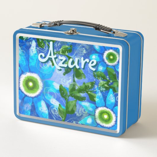 Bloemen Abstract Blauw Groen Bloemen Gepersonalise (Voorkant)