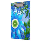 Bloemen Abstract Blauw Groen Bloemen Gepersonalise Klembord (Links)