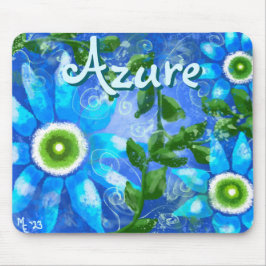 Bloemen Abstract Blauw Groen Bloemen Gepersonalise Muismat