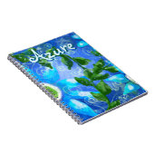 Bloemen Abstract Blauw Groen Bloemen Gepersonalise Notitieboek (Rechterzijde)