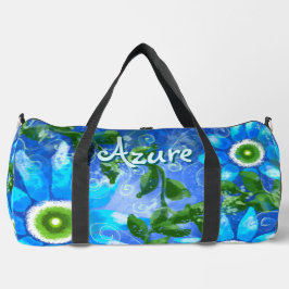 Bloemen Abstract Blauw Groen Bloemen Gepersonalise Plunjezak