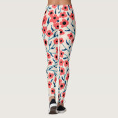 Bloemen Abstract: Bloeiende  Patroon. Leggings (Achterkant)