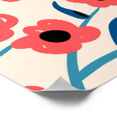 Bloemen Abstract: Bloeiende  Patroon. Poster (Hoek)