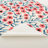 Bloemen Abstract: Bloeiende  Patroon. Sherpa Deken (3/4)