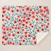 Bloemen Abstract: Bloeiende  Patroon. Sherpa Deken (Voorkant (horizontaal))