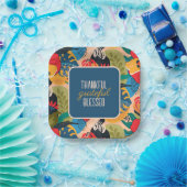 Bloemen Abstract dankbaar dankbaar gezegend Papieren Bordje (Feest)