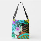 Bloemen Abstract digitaal schilderen Crossbody Tas (Voorkant)