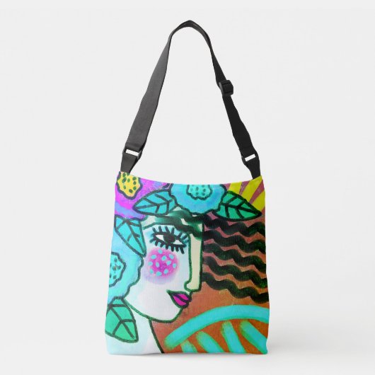 Bloemen Abstract digitaal schilderen Crossbody Tas (Voorkant)
