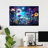 Bloemen abstract fantasie landschap | AI Poster (Thuiskantoor)