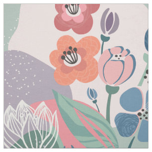 Bloemen Abstract Gedempte Pinks & Purples Stof