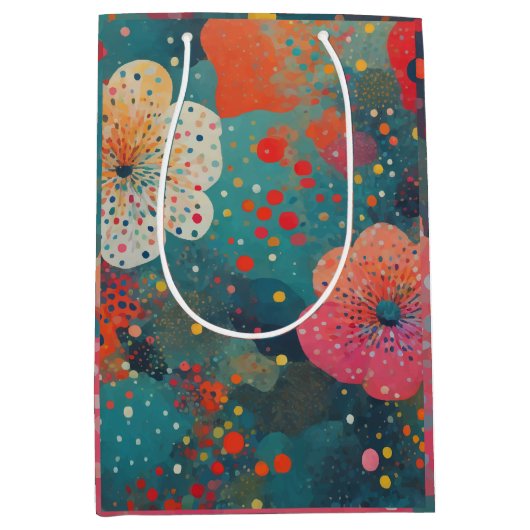 Bloemen abstract kunstwerk medium cadeauzakje (Voorkant)
