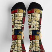 Bloemen Abstract met elegant geometrisch ontwerp Sokken (Top)