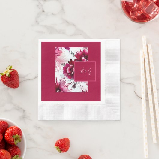 Bloemen abstract roos bloei bruiloft servetten (Insitu)