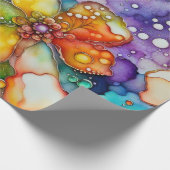 Bloemen Abstracte alcoholinkt Cadeaupapier (Hoek)