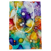 Bloemen Abstracte alcoholinkt Medium Cadeauzakje (Voorkant)