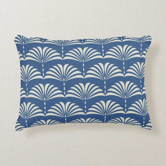  Bloemen: Abstracte Art Deco. Accent Kussen (Voorkant)
