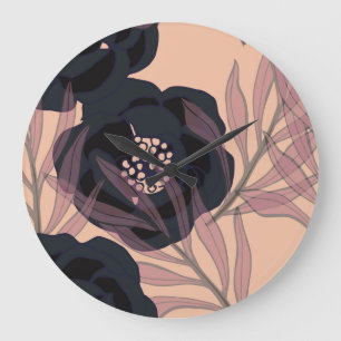 Bloemen abstracte elegantie, artistieke achtergron grote klok