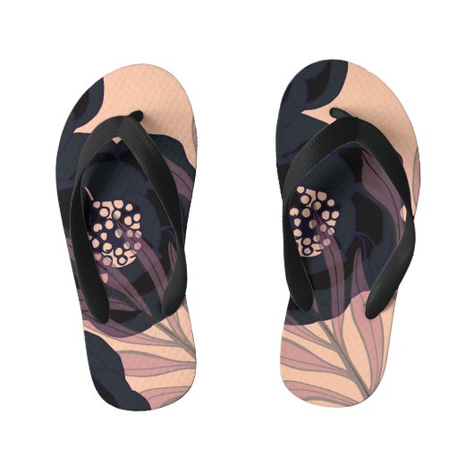 Bloemen abstracte elegantie, artistieke achtergron kinder teenslippers (Voetbed)