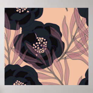 Bloemen abstracte elegantie, artistieke achtergron poster