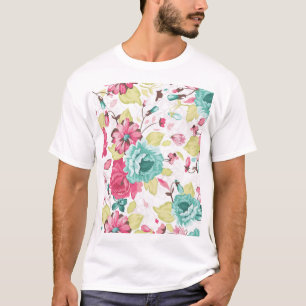 Bloemen Abstracte Elegantie Naadloze Achtergrond. T-shirt