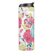 Bloemen Abstracte Elegantie Naadloze Achtergrond. Thermosbeker (Gedraaid links)