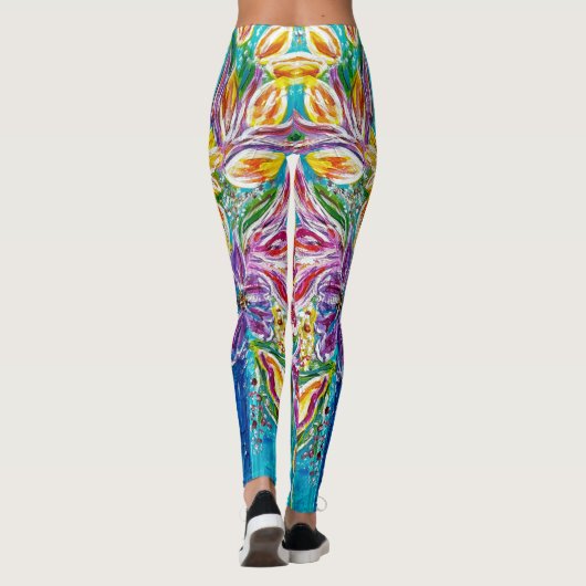Bloemen Abstracte leggings (Achterkant)