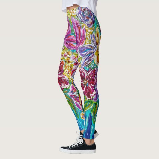 Bloemen Abstracte leggings (Links)